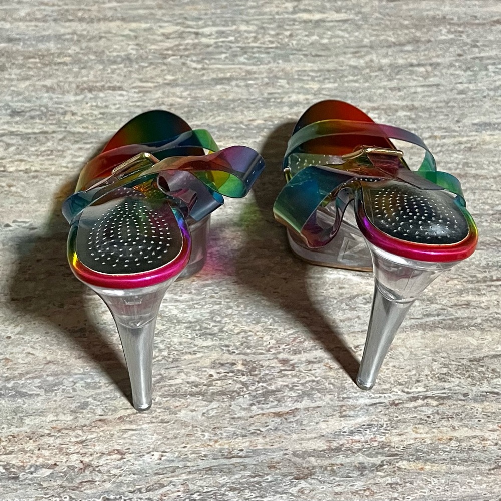 Nwob Azalea Wang Croix Rainbow Open Toe Strapped … - image 2